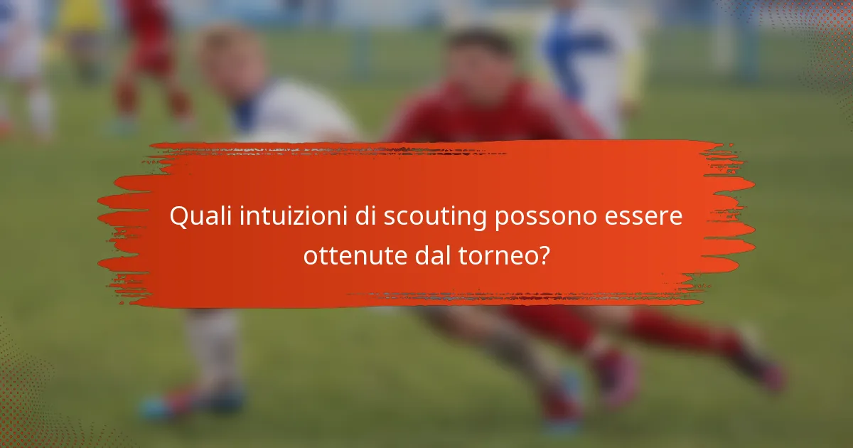 Quali intuizioni di scouting possono essere ottenute dal torneo?