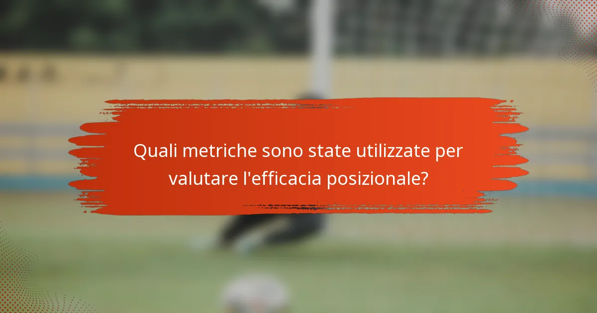 Quali metriche sono state utilizzate per valutare l'efficacia posizionale?